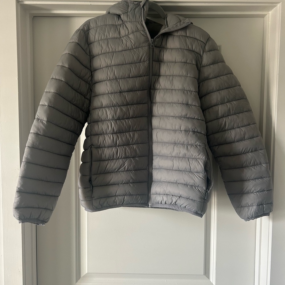 H&M Light Gray Quilted Puffer Jacket